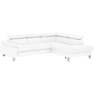 Cotta Ecksofa "Komaris L-Form, B: 249 cm" mit Kopfteilverstellung, optional Bettfunktion, Bettkasten & Licht, weiß