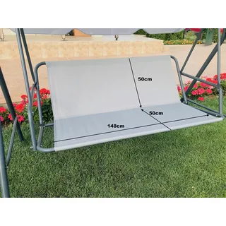 Ersatz-Schaukelsitzbezug für Hollywoodschaukel, Sitzbezug für Gartenstuhl, für den Außenbereich, 148 x 50 x 50 cm, Grau