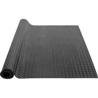 Diamantplatte-Gummibodenbelag-Rolle 3mm x 4 ft x 10 ft für Garagenboden - SBR-Gummi Garagenbodenmatte - Diamantplatte-Gummimatte für Auto, Garage, Industrie, Fitnessstudio - Schwarz.