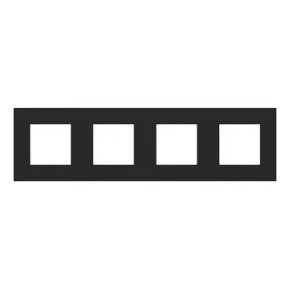 Niko Züblin 161-76400 4 fach Rahmen, 71 mm Mittenabstand, Niko Pure steel black coated 16176400