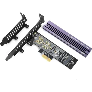 ELUTENG M.2 NVMe zu PCIe 4.0 X1 Adapter Karte, Aluminium-Kühlkörper-Lösung, M.2 SSD PCI Express NVMe Adapter Erweiterungskarte für PCIe 4.0/3.0 X1/X4/X8/X16 und 2230 2242 2260 2280 SSD