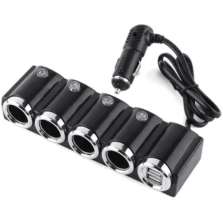 Zigarettenanzünder Verteiler,Zigarettenanzünder Stecker Mit Schalter,Auto Zigarettenanzünder Splitter-Buchse,Autoladegerät Adapter Dc 12V / 24V USB 4 Wege Auto Zigarettenanzünder Splitter Power Ladeg