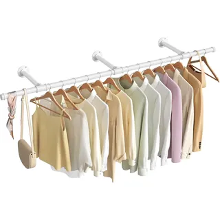 Garderobenstange - Stahl Kleiderständer - Kleiderorganizer - Wolkenweiß - 30,4 cm x 170 cm x 7 cm - Weiß