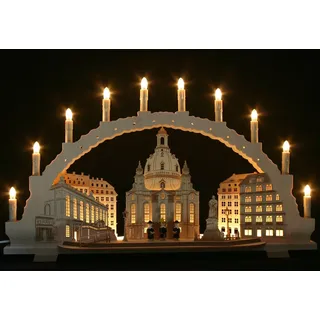 Schwibbogen Frauenkirche Dresden 70cm LED Vorbeleuchtung Erzgebirge Lichterbogen