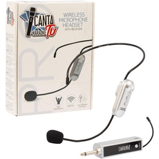 Canta Tu Wireless Head Microphone - Kabelloses Kopfbügelmikrofon mit Empfänger in der Farbe Silber, kompatibel mit Singen Sie Serie 1, die Sie Pro singen, Giochi Preziosi