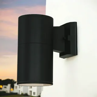 Moderne Wandlampe Außen Anthrazit E27 H:21cm Ø11cm Down Strahler Fassade Balkon Haus Eingang - Grau