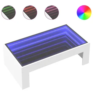 vidaXL Couchtisch mit Infinity-LED Weiß 90x50x30 cm - Weiß