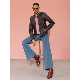 Mainpol Jackenblazer "Lederimitat-Blazer", schoko, bedruckt
