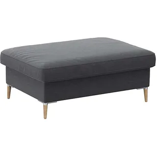 FLEXLUX Pouf "Fiore" Kaltschaum, Füße Alu+ Eiche, soft grau