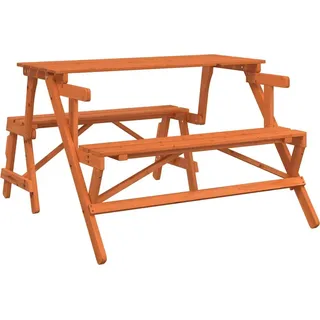 vidaXL Picknicktisch mit Bänken 2-in-1 Massivholz Tanne - Braun