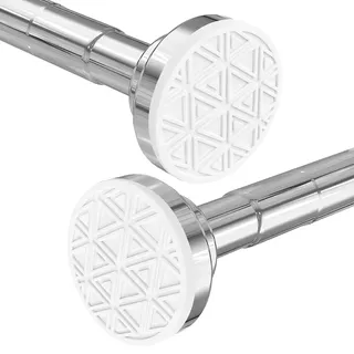 Wintfarm Duschvorhangstange, 48-133 cm Teleskopstange Ausziehbar,duschvorhangstange ohne bohren, curtain rod no drill, Vorhangstange ohne Bohren für Badezimmer, Badewanne, Dusche, Türen (Silbrig)