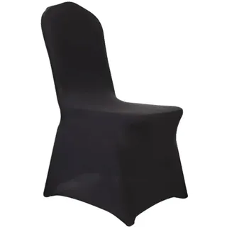 Stuhlhussen, modernes Design, vielseitige Verwendung, Schwarz 100 Stück Flach - Schwarz