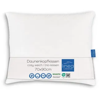 LINEA by böhmerwald - cosy - 3 Kammer-Kopfkissen weich, 70 x 90, Innen:100% Federn, Äußere Kammern:90% Daune/10% Feder, Allergiker geeignet, waschbar bis 60°C, in Deutschland produziert