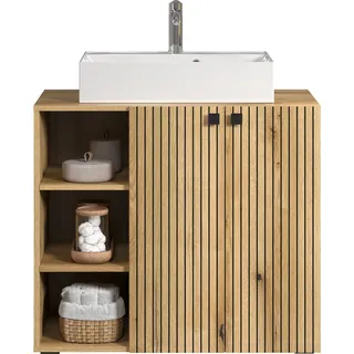 trendteam Bad Waschbeckenunterschrank inkl. Waschbecken Pure Bliss Evoke Eiche B/H/T ca. 90/79/53 cm