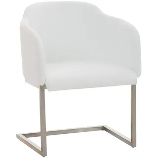 CLP Schwingstuhl Lederlook Weiß , Metall , 45x84x52 cm , Esszimmer, Stühle, Schwingstühle