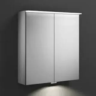 burgbad Yumo Spiegelschrank mit horizontaler LED-Aufsatzleuchte, Breite: 606mm, Inkl. LED-Waschtischbeleuchtung, SPIZ060