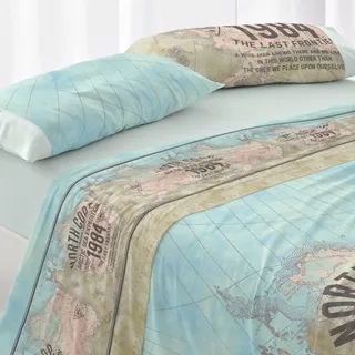 Burrito Blanco Bettwäscheset, Baumwolle, 50% Polyester, Meer, Ancho de 180