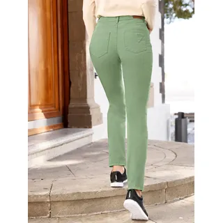 5-Pocket-Hose CASUAL LOOKS, Damen, Gr. 50, Normalgrößen, grün (eucalyptus), 97% Baumwolle, 3% Elasthan, unifarben, Hosen 5-Pocket-Hose