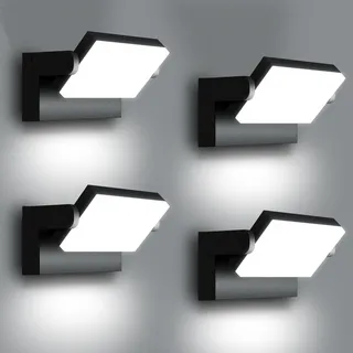 ledmo 4 Pack 60W LED Wandleuchte Aussen/Innen 5000 Lumen Modern Wandlampe Außen KaltWeiß 6000K Außenwandleuchte mit 360° Schwenkbar LED Panel Außenlampe Wasserdicht IP65 für Terrasse Eingang Garten