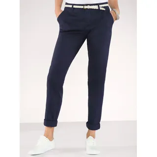 Boyfriend-Hose INSPIRATIONEN, Damen, Gr. 54, Normalgrößen, blau (marine), 96% Baumwolle, 4% Elasthan, unifarben, lang, Hosen Boyfriend-Hose