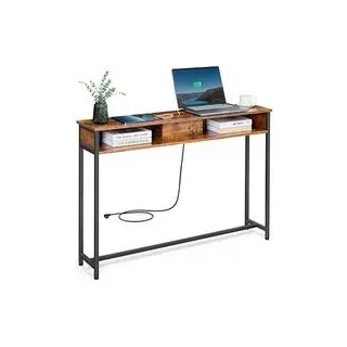 VASAGLE Konsolentisch rechteckig Spanplatte braun 120,0 x 25,0 x 81,0 cm, 1 St.