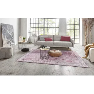 Teppich NORTHRUGS "Vivana" Gr. 3, lila (himbeere), B:120cm H:5mm L:160cm, Polyester, Teppiche, Teppich, Orientalisch, Läufer, Vintage, Wohnzimmer, Schlafzimmer, Esszimmer