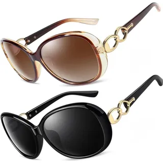 CGID Sonnenbrille Damen Polarisiert Oversize Vintage UV400 Schutz