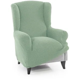 FAVERTI® Super elastischer Sesselbezug für Ohrensessel, 1-Sitzer, 70 bis 100 cm, Modell Novelle, Türkis, hochwertiger Schutz aus Jacquard-Stoff, Baumwollgefühl, Ohrensesselschutz