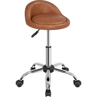Yaheetech Rollhocker Kunstleder Braun