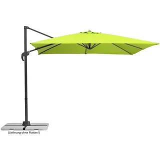 Schneider Ampelschirm , Grün , Textil , 338x239x270 cm , 360° drehbar, lichtecht, UV-beständig, verrottungsfest, mit Belüftung , Sonnenschutz, Sonnenschirme