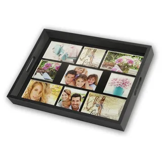 ZEP Photo Tray black 43x35 Holz Fototablett 9 Bilder W002