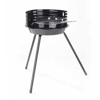 Mobiler Holzkohle Rundgrill Ø 30 cm Windschutz Holzkohlegrill für 2-3 Personen