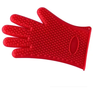 YUANstore Hitzebeständige Silikon-Grillhandschuhe, 1 Stück, Lebensmittelqualität, Ofenhandschuhe, Silikon, feuerfest, Grill, Küchenzubehör, Mikrowellen-Handschuh