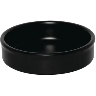 Olympia Mediterranean stapelbares rundes Geschirr-Set 134 mm (6er-Pack), mattschwarzes Steinzeug, Größe: 134 x 30 mm – ofen-, mikrowellen- und spülmaschinenfest, DK833