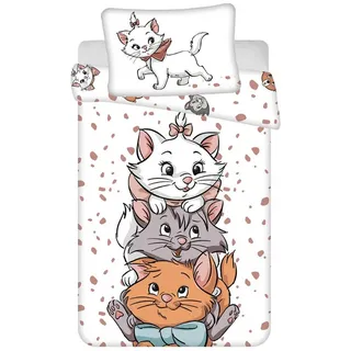 Jerry Fabrics Marie Cat Friends Babybetttuch 100x135, 40x60 cm - Weiß