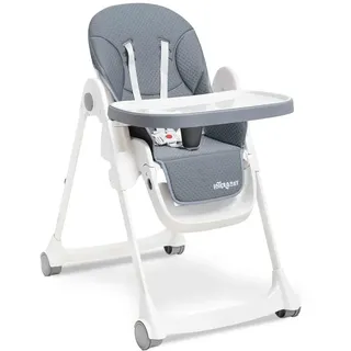 Interbaby Evolutiver Hochstuhl | Klappbar, 6-36 Monate (bis 25 kg) | Verstellbare Lehne & Tablett | Comfort Eat Grau