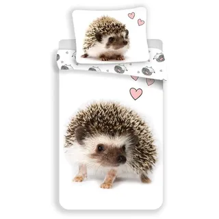 Jerry Fabrics Leinen-Fotodruck Igel 140x200, 70x90 cm / Schwarz, Blau