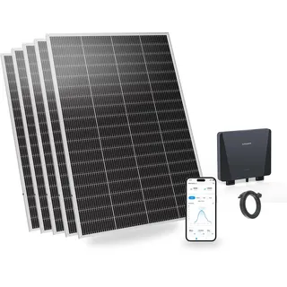 SUNSHARE Ray Lite 1000W Balkonkraftwerk Ohne Halterung – komplett Steckdose N-Typ Solarmodule 25 % Effizienz – 800W Mikro-Wechselrichter mit WIFI & AC Kabel – Basic Kit PV Solaranlage Komplettset