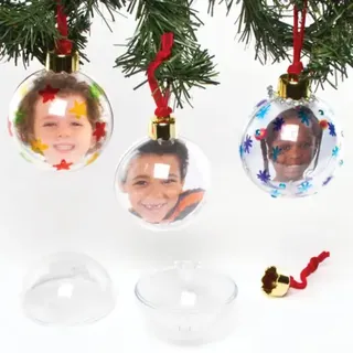 Baker Ross Foto-Weihnachtskugeln groß und durchsichtig (4 Stück)
