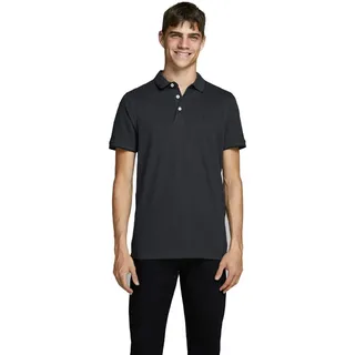 JACK & JONES Herren-Poloshirt Epaulos in Dunkelgrau-XXL