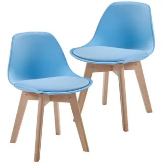 [en.casa] Kinderstuhl Elvdal 38 x 56 x 33 cm Buche blau/türkis