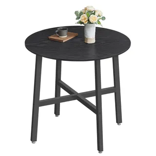 Esstisch - Runder Küchentisch - 80 cm Ø - 75 cm hoch - Modernes Design - Kompakt für Küche, Wohnzimmer, Büro - Dunkelkhaki