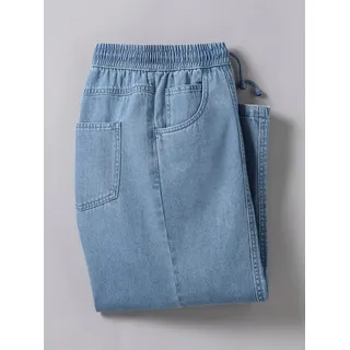 Schlupfhose CLASSIC, Herren, Gr. 52, Normalgrößen, blau (blau, bleached), 100% Baumwolle, unifarben, 3/4-Länge, Hosen Schlupfhose