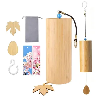 Japanische Bambus-Windspiele, Windspiel für Draußen Hängend, Japanische Windspiele Klangheilende Meditation, Garten Windspiele Koshi Klangspiel für Yoga, Meditation, Garten usw