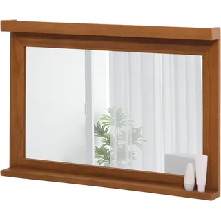 Mendler Teak-Wandspiegel HWC-M87 70 x 100 cm Braun
