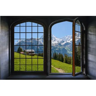 queence Wandsticker »Südtirol«, Wandsticker, Wandbild, selbstklebend, 3D, Fenster, bunt