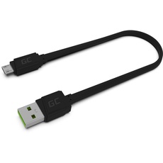 Green Cell Kabel USB-A - Micro USB 25cm Kurzes Ladekabel Schwarz Schnellladekabel High Speed Kompatibel mit Quick Charge 3.0 für Powerbank, Samsung, Xiaomi, Huawei, Kindle, Nexus, Android-Telefonen