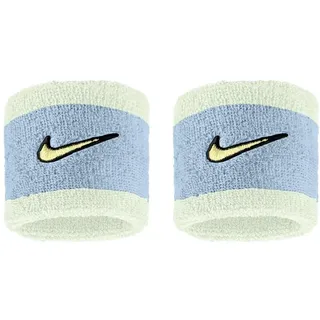 Nike Swoosh Classic Wristbands 2er Pack Schweißbänder Tennis Fitness Running Handgelenkbänder Sport, Cobalt Bliss/Volt Tint/Soft Yellow, One Size