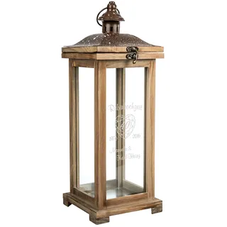 Personalisierte Landhaus Laterne aus Holz | XL Holzlaterne 42 cm groß | Rubinhochzeit Geschenke Personalisiert | Geschenkidee für die Eltern 40. Hochzeitstag | Gartendeko, Gartenlaterne