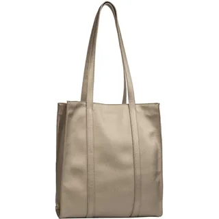 Shopper GABOR "Elfie", Damen, Gr. B/H/T: 30cm x 33cm x 9,5cm, rosa (metallic rose), Polyurethan, clean, gepflegt, unifarben, Taschen Shopper, aus fein genarbtem, glattem Kunstleder und mit einem Logo Rubber Patch